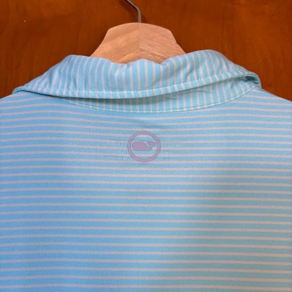 Vineyard Vines Performance Golf Bradley Stripe Sankaty Polo Medium Preppy Travel